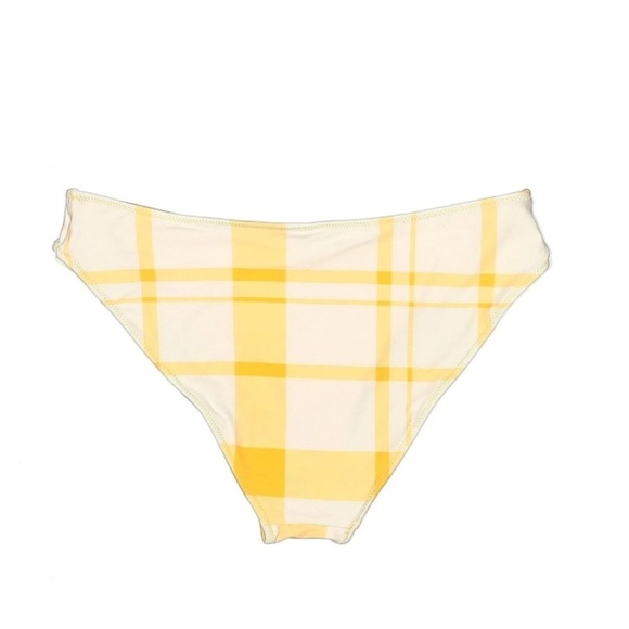 NWT CUPSHE Reversible Yellow Plaid Bikini Bottom Size Large - Picture 2 of 3